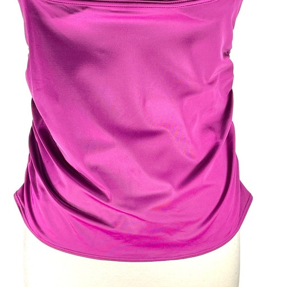 Soma NWT Bra Cup Sized Convertible Halter Shaping Tankini Top Henna Plum 34DD - Picture 8 of 16